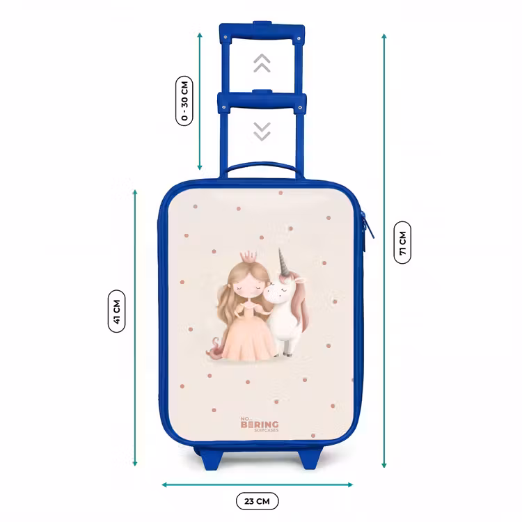 Kids’ Suitcase - Blue - Princess and a unicorn in pastel colors — 8