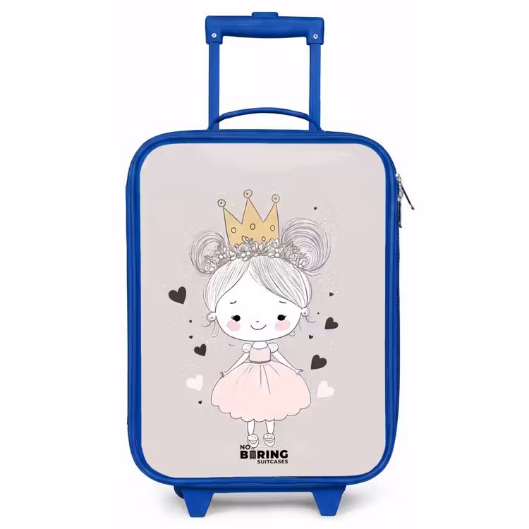 Kids’ Suitcase - Blue - Princess with buns — 1