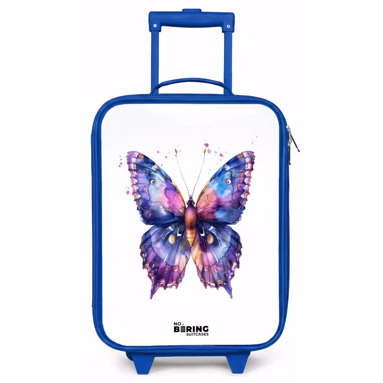 Kids’ Suitcase - Blue - Purple splendor butterfly — 1