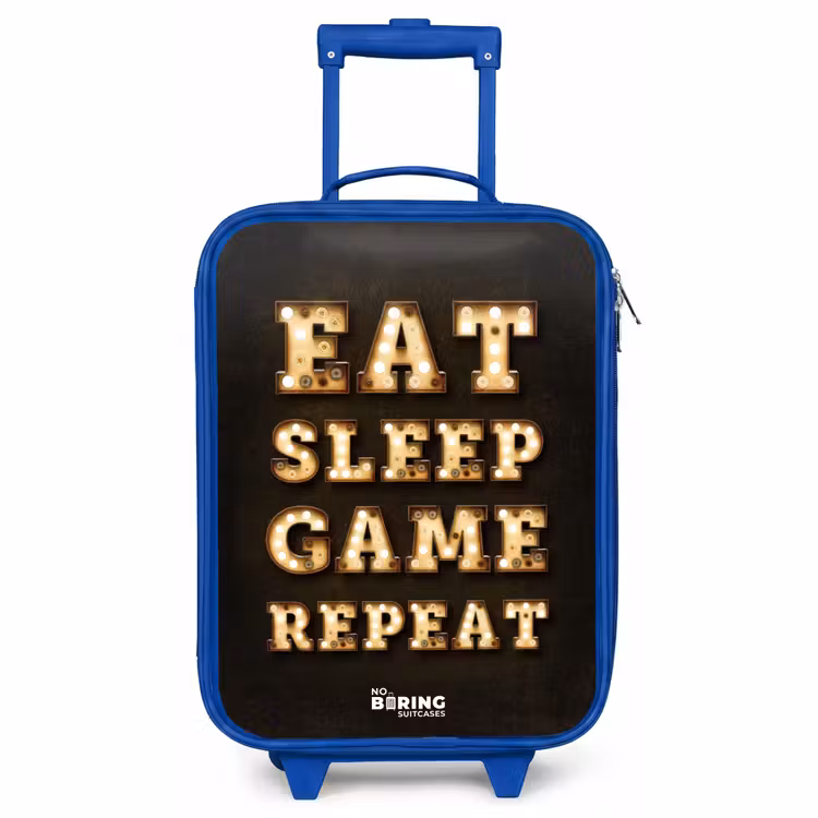 Kids’ Suitcase - Blue - Qoute with light — 1