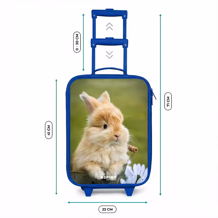 Kids’ Suitcase - Blue - Rabbit in flower pot — 8