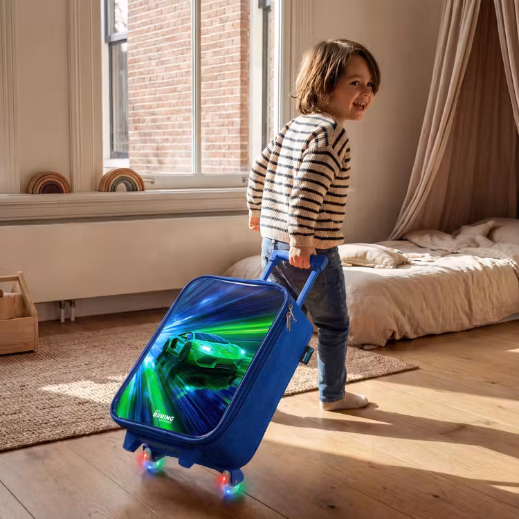 Kids’ Suitcase - Blue - Race car - Bright green - Beams of light - Speed — 5
