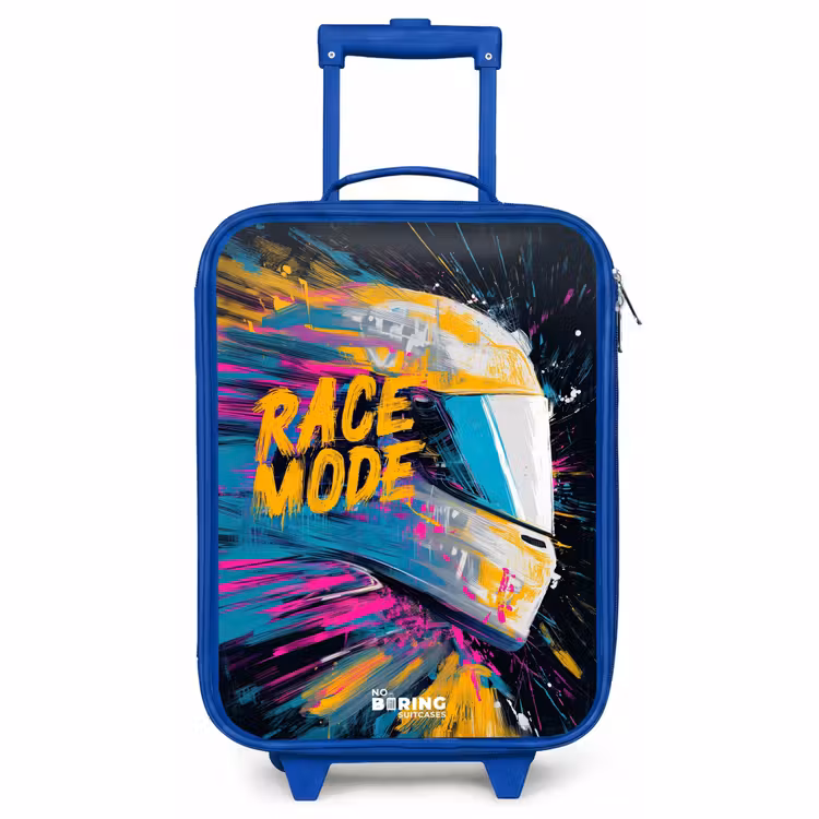 Kids’ Suitcase - Blue - Racing helmet - Paint splashes - Brush strokes - Racing fashion — 2