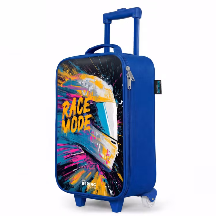 Kids’ Suitcase - Blue - Racing helmet - Paint splashes - Brush strokes - Racing fashion — 3