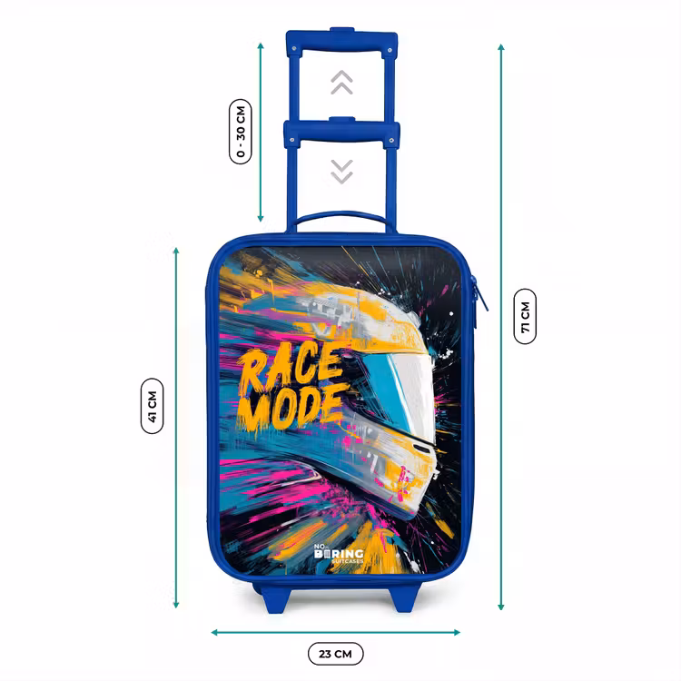 Kids’ Suitcase - Blue - Racing helmet - Paint splashes - Brush strokes - Racing fashion — 8