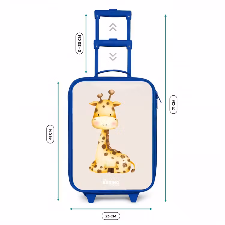 Kids’ Suitcase - Blue - Reclining giraffe illustration on beige background — 8