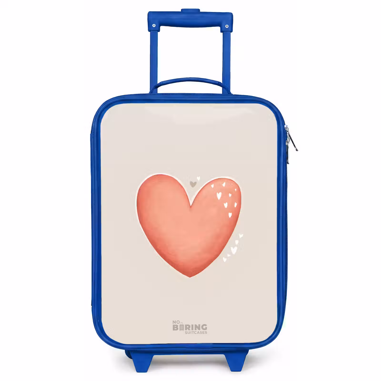 Kids’ Suitcase - Blue - Red heart on a beige background — 1