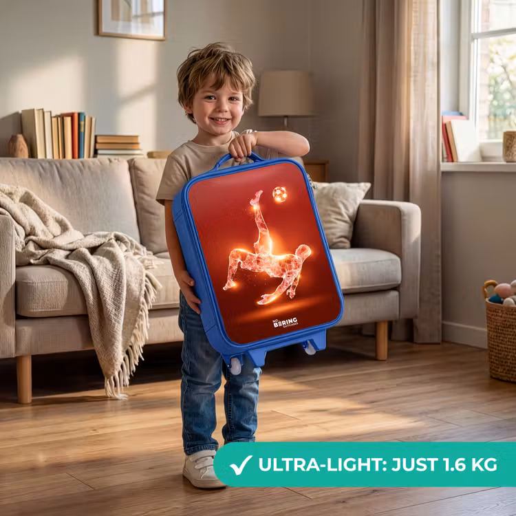 Kids’ Suitcase - Blue - Red glowing soccer player in action — 4