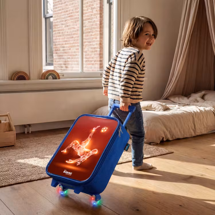 Kids’ Suitcase - Blue - Red glowing soccer player in action — 5