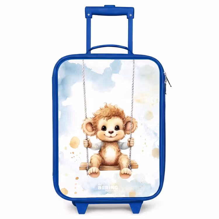 Kids’ Suitcase - Blue - Rocking monkey made of watercolor — 1
