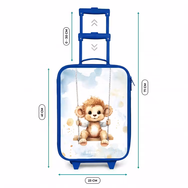 Kids’ Suitcase - Blue - Rocking monkey made of watercolor — 8