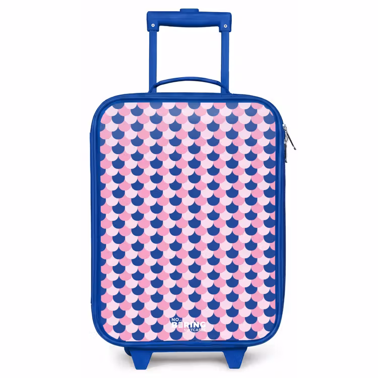 Kids’ Suitcase - Blue - Scales - Pattern - Blue - Pink — 1