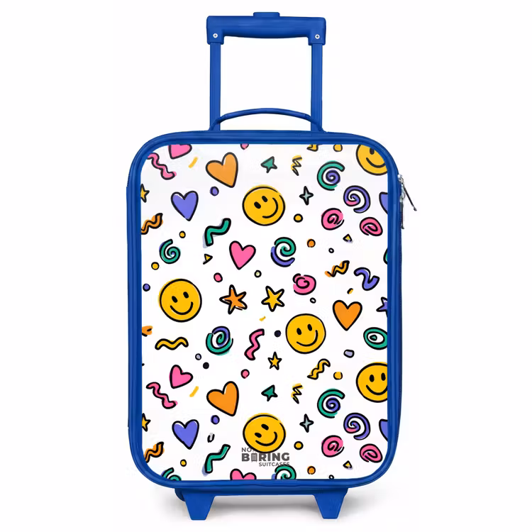 Kids’ Suitcase - Blue - Smiley - Heart - Star — 1