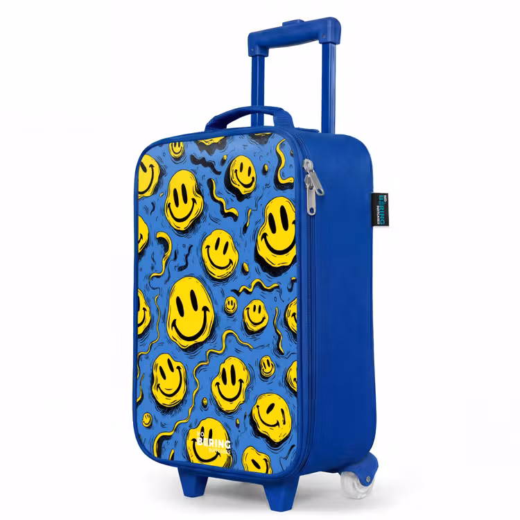 Kids’ Suitcase - Blue - Smiley - Yellow - Blue — 3