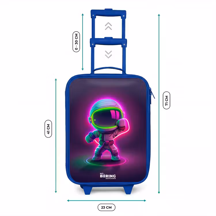 Kids’ Suitcase - Blue - Space karate neon — 8