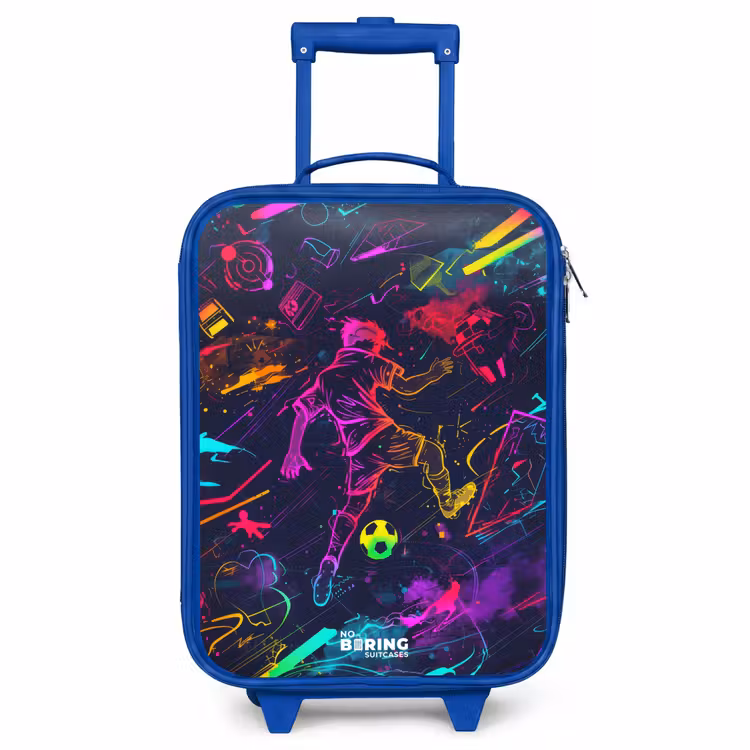Kids’ Suitcase - Blue - Street soccer in space colors — 1
