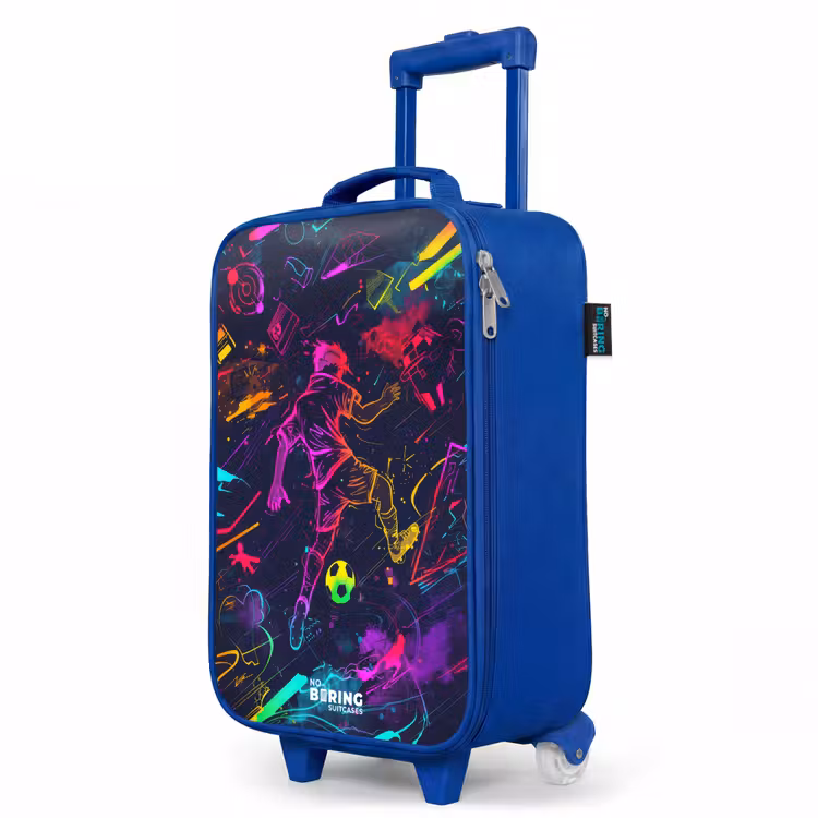 Kids’ Suitcase - Blue - Street soccer in space colors — 3