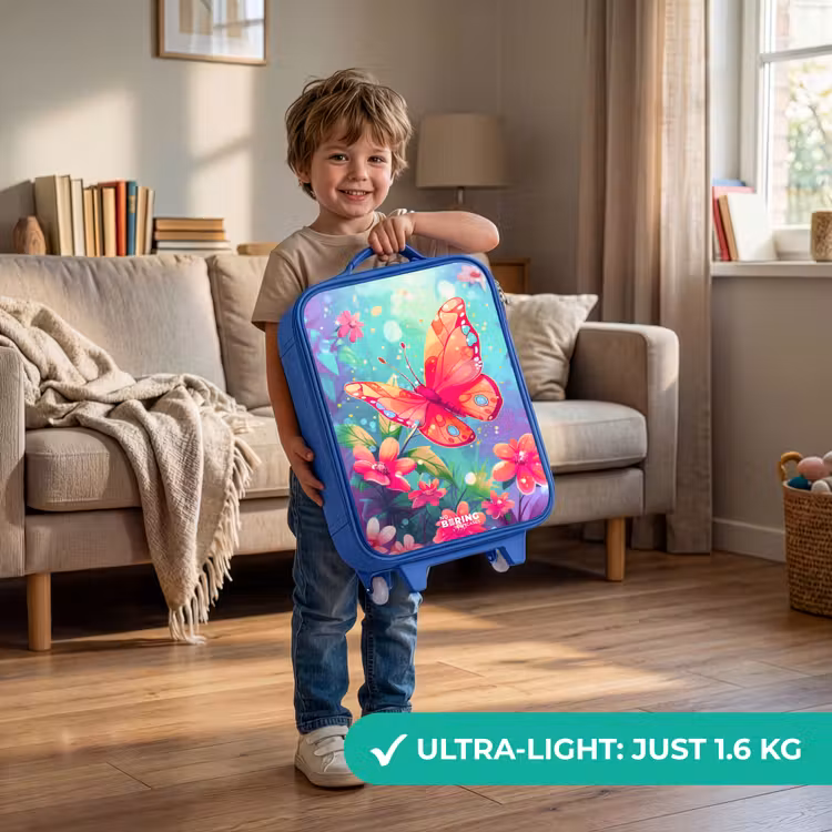 Kids’ Suitcase - Blue - Stunning butterfly — 4
