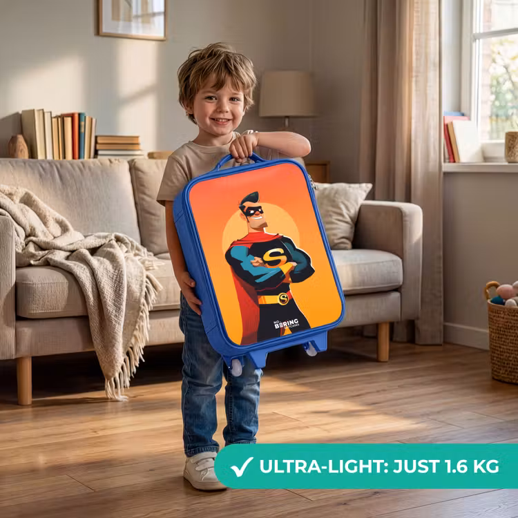 Kids’ Suitcase - Blue - Sunny superhero — 4