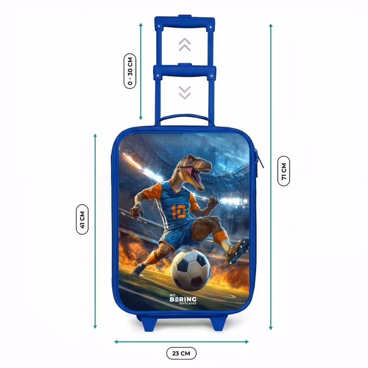 Kids’ Suitcase - Blue - T-Rex as soccer player in full stadium — 8