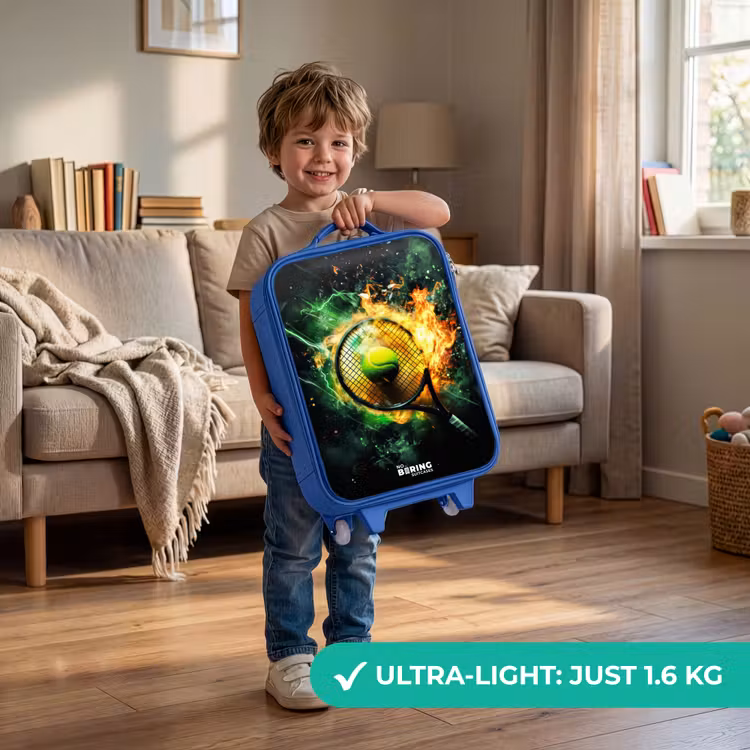 Kids’ Suitcase - Blue - Tennis ball in flames on powerful smash — 4