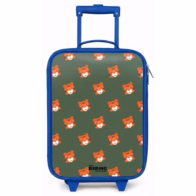 Kids’ Suitcase - Blue - Tiger turbulence — 1