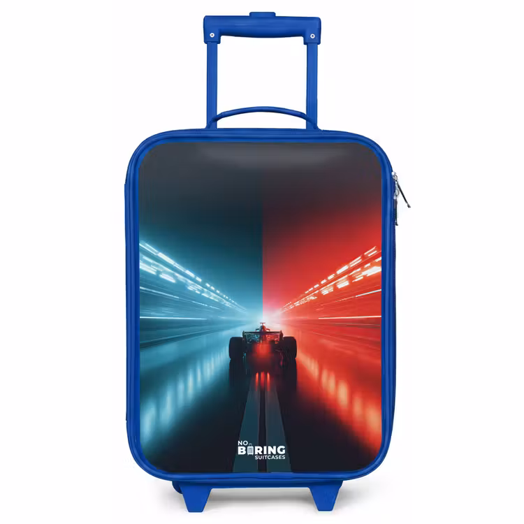 Kids’ Suitcase - Blue - Track - Race car - Neon - Red — 1