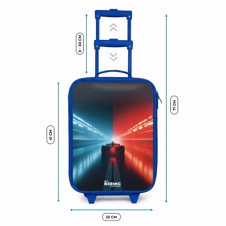 Kids’ Suitcase - Blue - Track - Race car - Neon - Red — 8