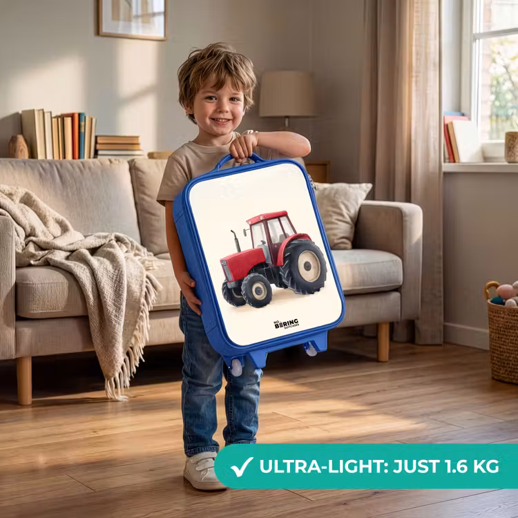 Kids’ Suitcase - Blue - Tractor - Signed - Red — 4