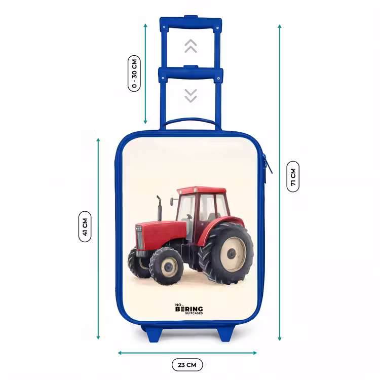 Kids’ Suitcase - Blue - Tractor - Signed - Red — 8