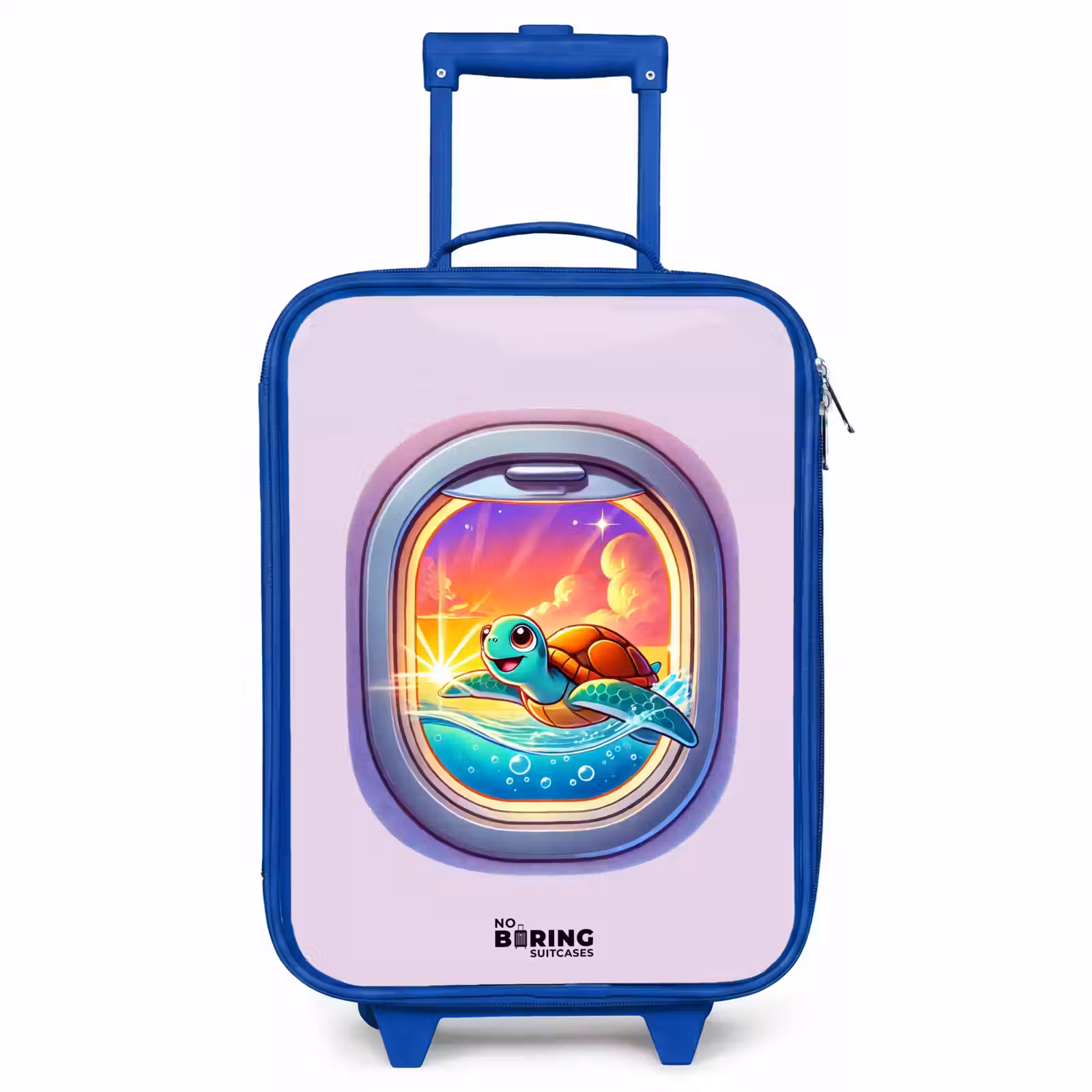 Kids’ Suitcase - Blue - Turtle swimming with sunset — 1