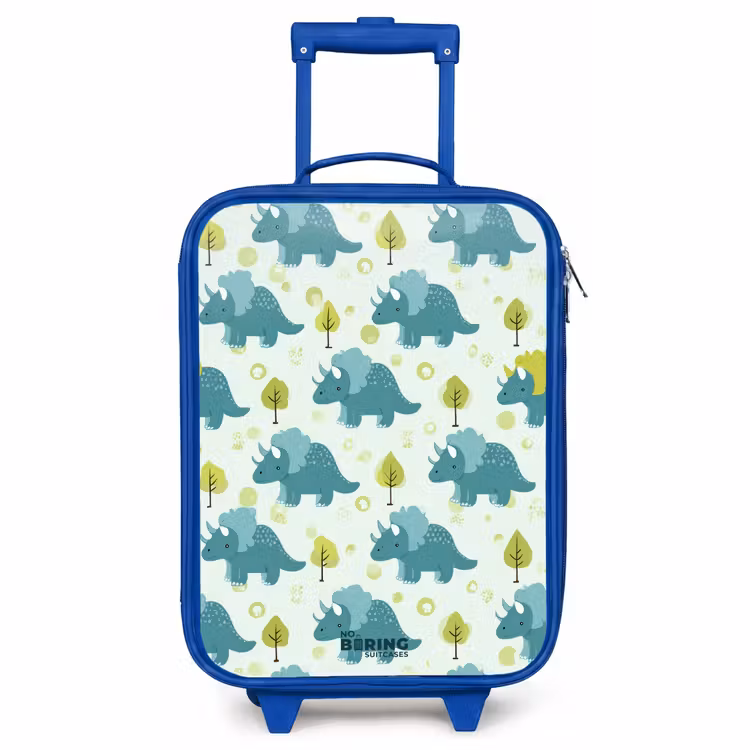 Kids’ Suitcase - Blue - Triceratops among trees — 1