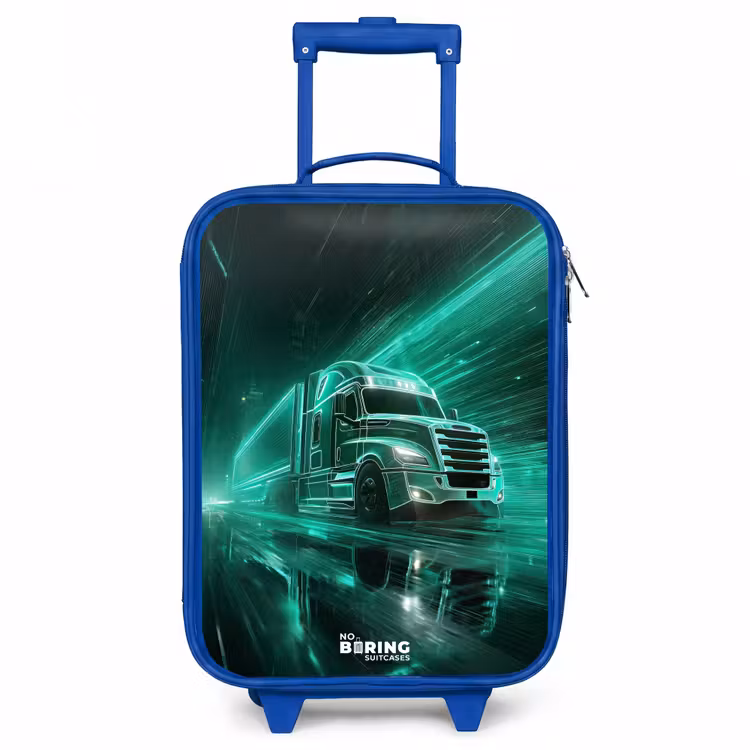 Kids’ Suitcase - Blue - Truck - Neon - Green - City — 2
