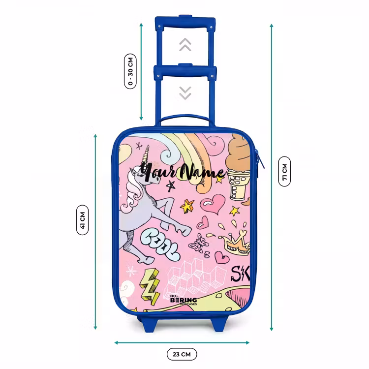 Kids’ Suitcase - Blue - Unicorn doodles — 8