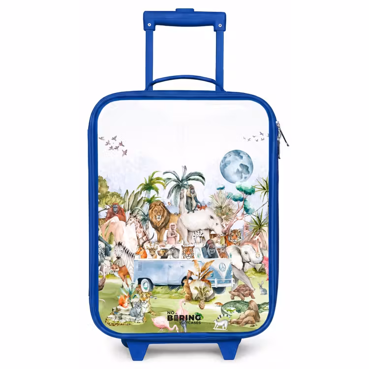 Kids’ Suitcase - Blue - Van with all the animals — 1