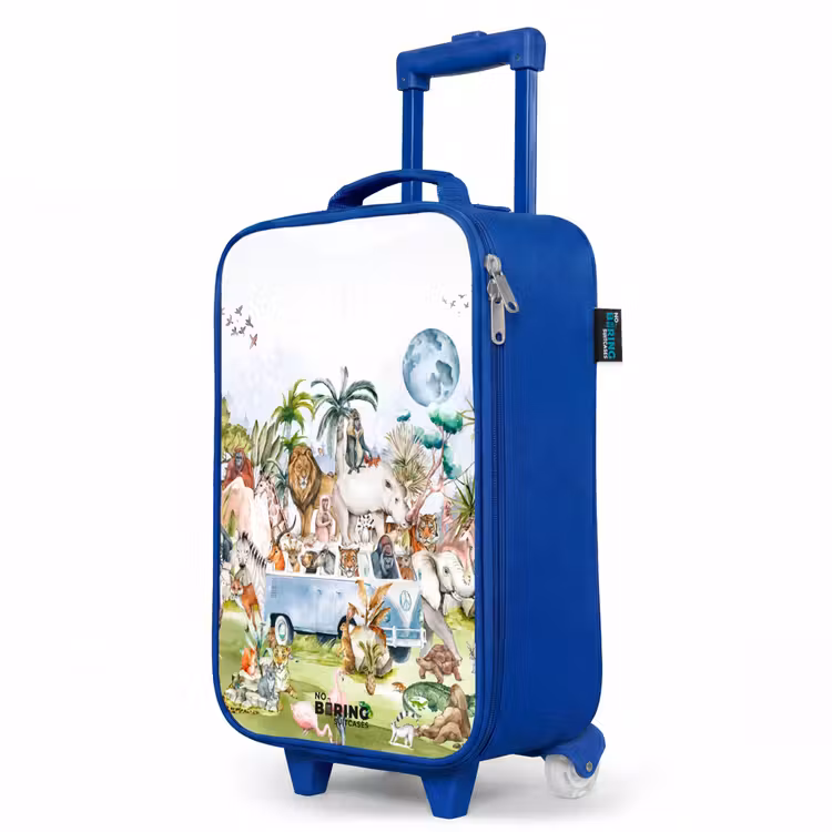 Kids’ Suitcase - Blue - Van with all the animals — 3