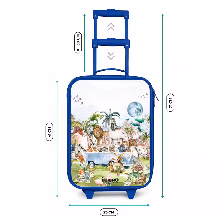 Kids’ Suitcase - Blue - Van with all the animals — 8