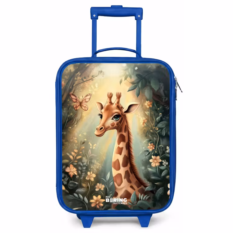 Kids’ Suitcase - Blue - Young giraffe among flowers in sunny forest — 1