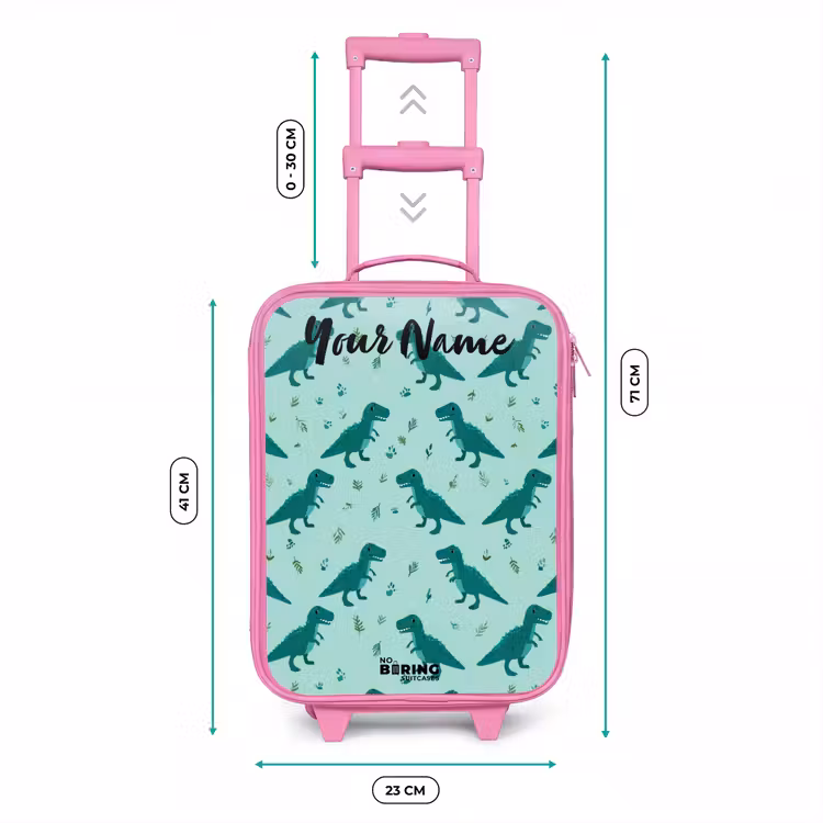 Kids' Suitcases with name Pink - Dinos - Pattern - Green — 5