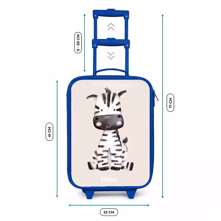 Kids’ Suitcase - Blue - Zebra portrait drawing with beige background — 8