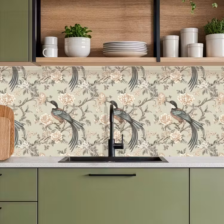 Kitchen Wall Splashback - Flower - Bird - Colorful — 2