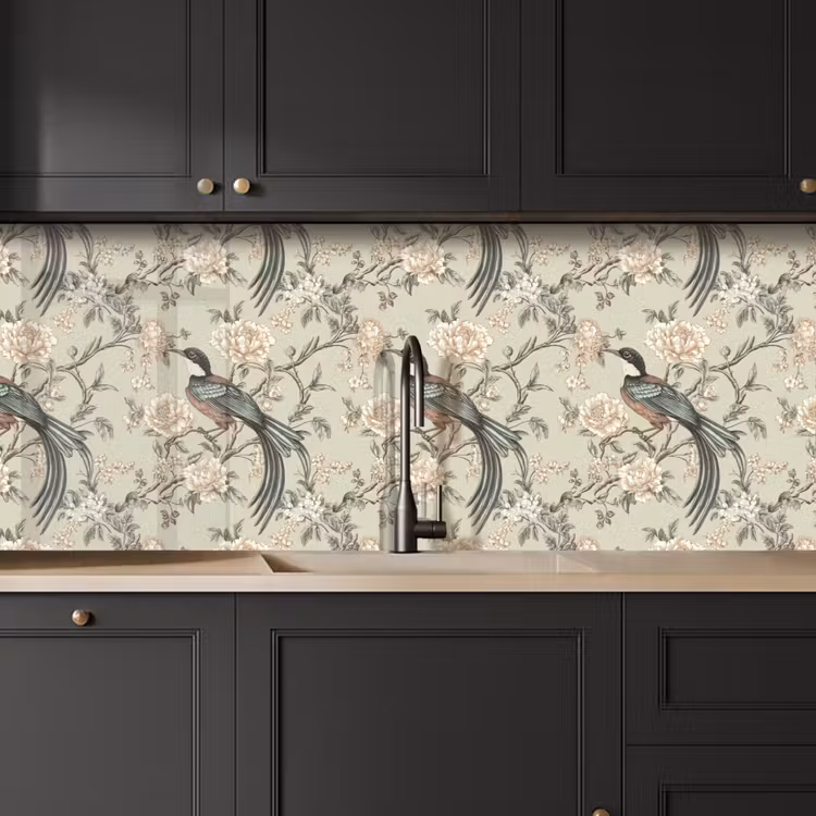 Kitchen Wall Splashback - Flower - Bird - Colorful — 3