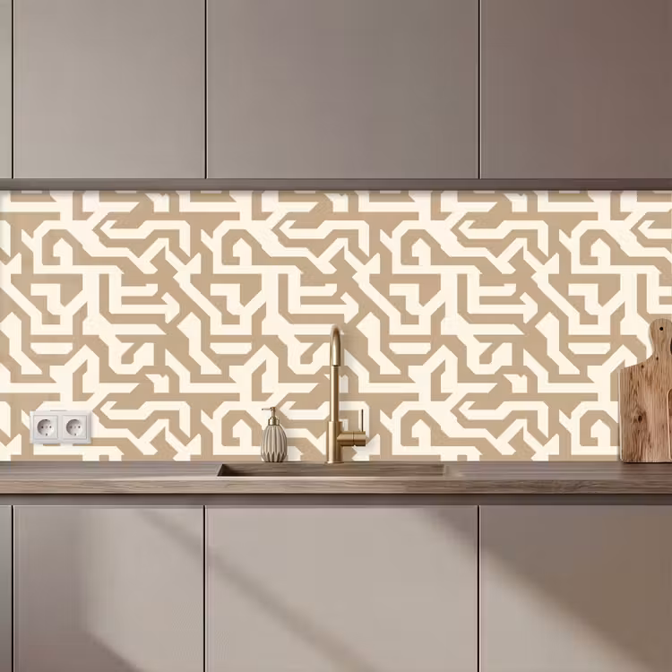 Kitchen Wall Splashback - Modern - Abstract - Beige — 1