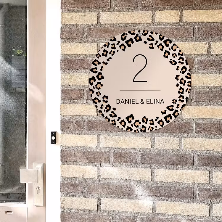 Front Door Name Plate - Leopard Print — 3