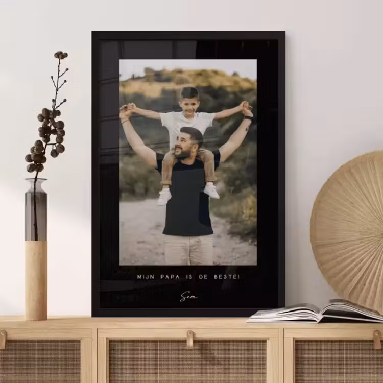 Photo in Frame - Black Border with Text — 2