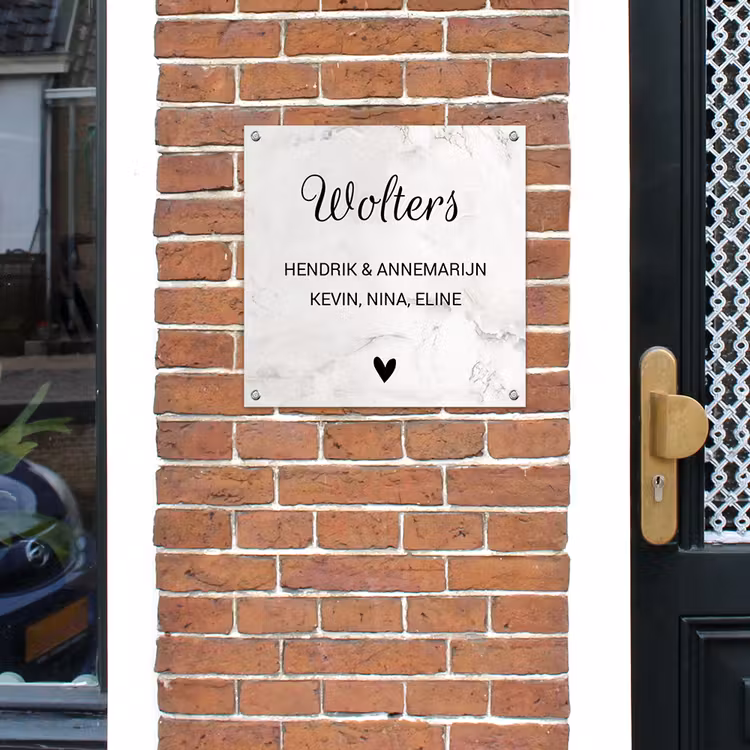 Front door nameplate marble — 1