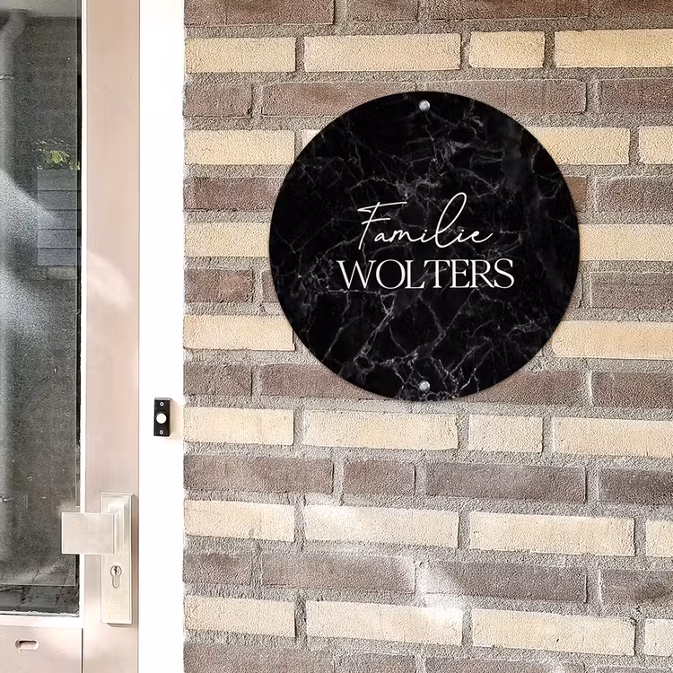 Front door nameplate marble — 3