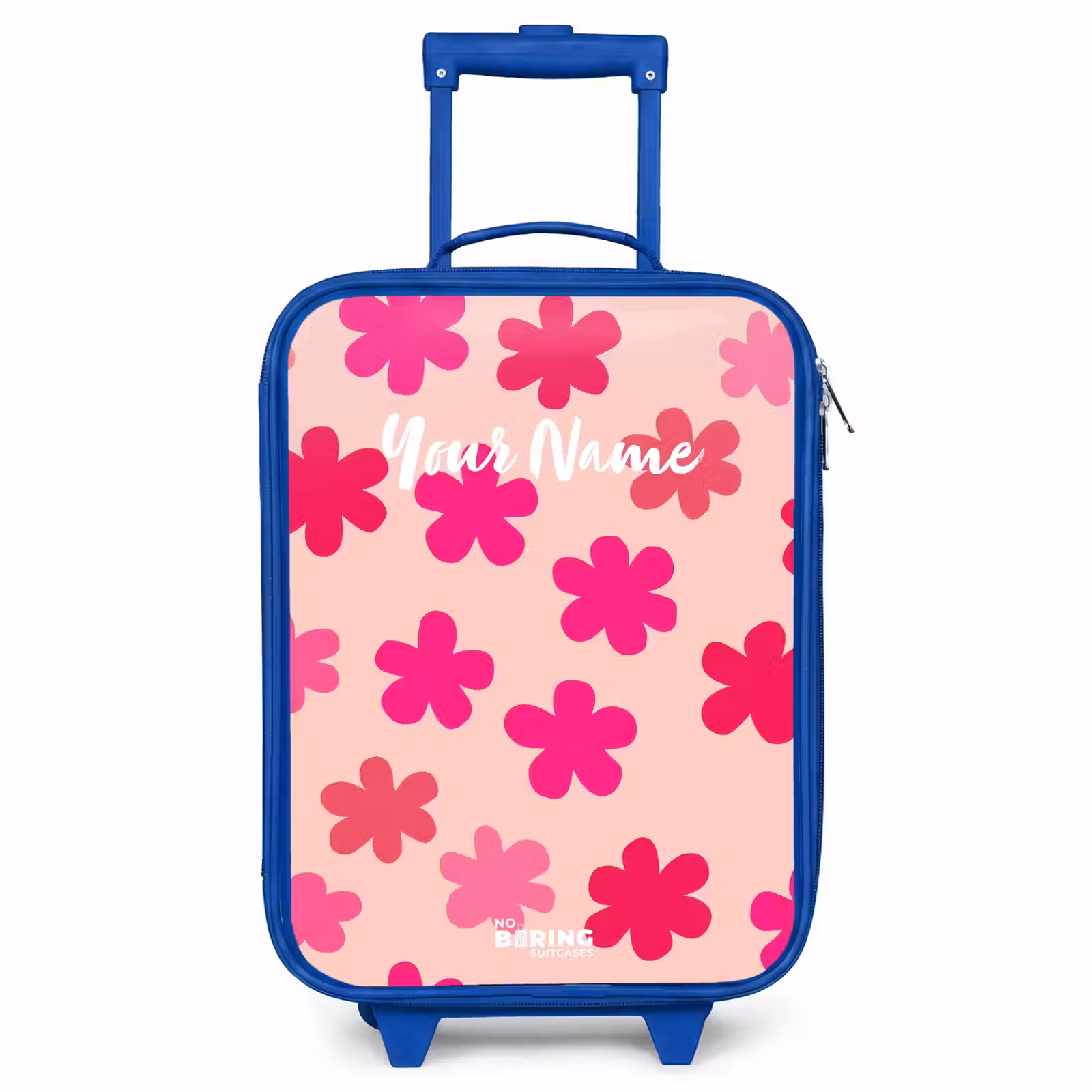 Kids’ Suitcase - Blue - Pink flowers — 1