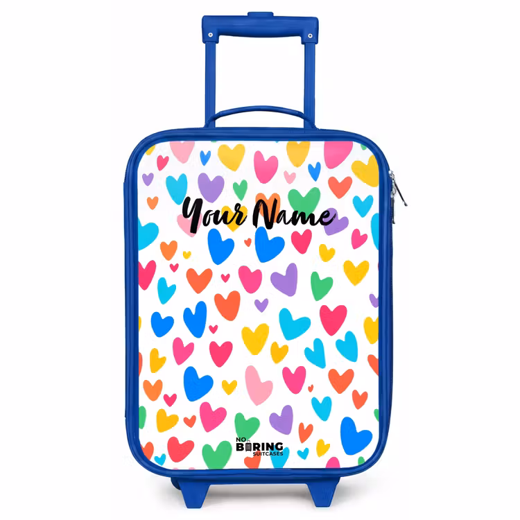 Kids’ Suitcase - Blue - Colored hearts — 2