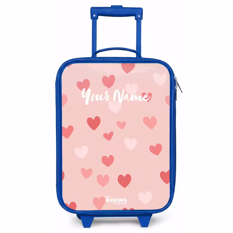 Kids’ Suitcase - Blue - Hearts — 1